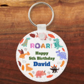 Dinosaur over de Sleutelhanger van het verjaardags (Voorkant)