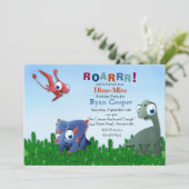 Dinosaur Pals Uitnodiging (Staand voorkant)