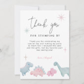 Dinosaur Party Girl Birthday Bedankkaart (Voorkant)