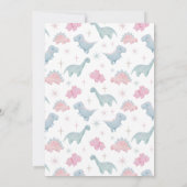 Dinosaur Party Girl Birthday Bedankkaart (Achterkant)