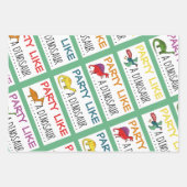 Dinosaur Party Inpakpapier Vel (Voorkant 3)