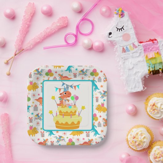Dinosaur Party Papieren Bordje (Feest)