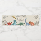 Dinosaur Party Water Fleslabel Waterfles Etiket (Enkel label)