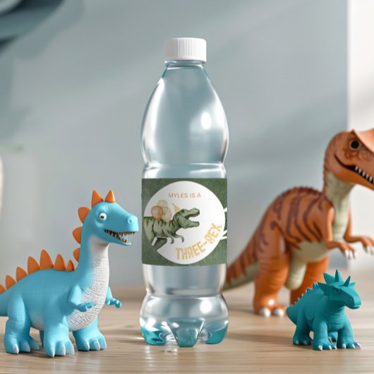 Dinosaur Party Waterflesetiketten Waterfles Etiket