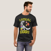 Dinosaur Paster I Steal Eggs Rabbit Tradition Hunt T-shirt (Voorkant volledig)