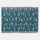 Dinosaur Pattern Blauwgroen Green Deken (Voorkant)