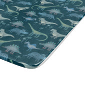 Dinosaur Pattern Blauwgroen Green Snijplank (Hoek)