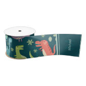 Dinosaur Pattern Blue Monogrammed Kind Boy Party Lint (Spoel)