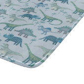 Dinosaur Pattern Blue Snijplank (Hoek)