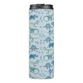 Dinosaur Pattern Blue Thermosbeker (Achterkant)