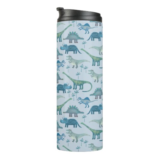Dinosaur Pattern Blue Thermosbeker (Geroteerd rechts)
