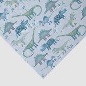 Dinosaur Pattern Blue Tissue Paper Tissuepapier (Detail)
