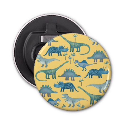 Dinosaur Pattern Button Flesopener (Voorkant)