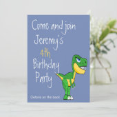 Dinosaur Pattern Cute Boys Age Birthday Kaart (Staand voorkant)