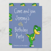 Dinosaur Pattern Cute Boys Age Birthday Kaart (Voorkant / Achterkant)