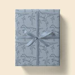 Dinosaur Pattern Modern Boy Dino Jungle Sage Green Cadeaupapier