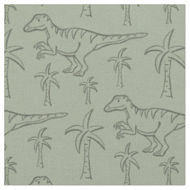 Dinosaur Pattern Modern Boy Dino Jungle Sage Green Stof