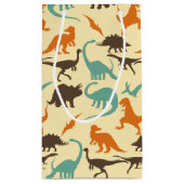 Dinosaur Pattern Silhouette Klein Cadeauzakje (Achterkant)