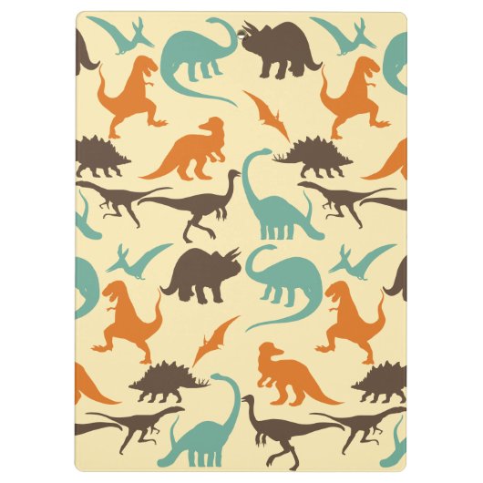 Dinosaur Pattern Silhouette Klembord (Achterkant)