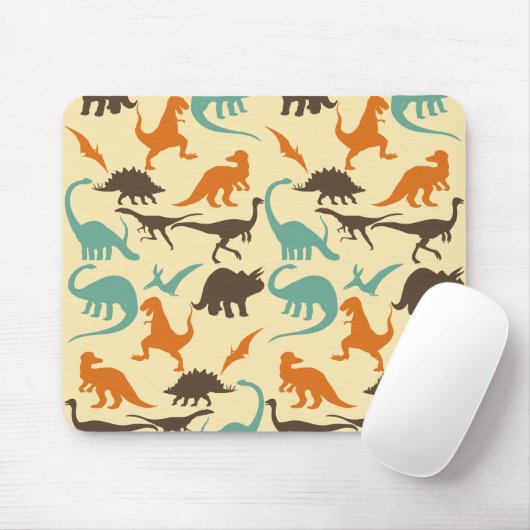 Dinosaur Pattern Silhouette Muismat (Met muis)