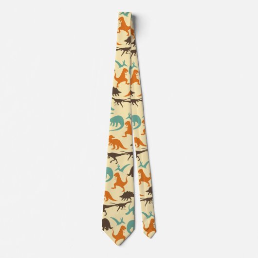 Dinosaur Pattern Silhouette Stropdas (Voorkant)