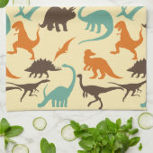 Dinosaur Pattern Silhouette Theedoek (Gevouwen)