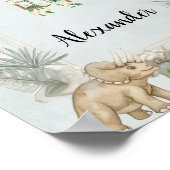 Dinosaur Personalized Name Monogram A Nursery Poster (Hoek)
