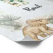 Dinosaur Personalized Name Monogram R Nursery Poster (Hoek)