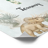 Dinosaur Personalized Name Monogram T Nursery Poster (Hoek)