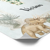 Dinosaur Personalized Name Monogram V Nursery Poster (Hoek)