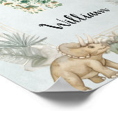 Dinosaur Personalized Name Monogram W Nursery Poster (Hoek)