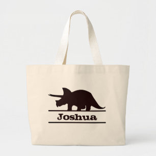 Dinosaur Persoonlijke benaming Triceratops Canvas Grote Tote Bag