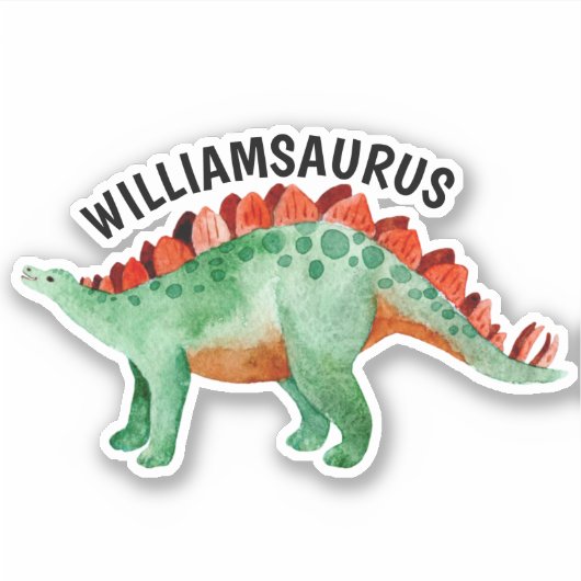 Dinosaur Persoonlijke naam Funny Sticker (Voorkant)