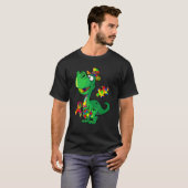 Dinosaur Pièce de Puzzle Sweat à Capuche Autisme S (Devant entier)