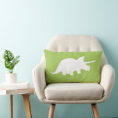 Dinosaur Pillow in Green met Gray Chevron Stripes Kussen (Stoel)