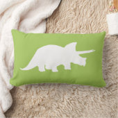 Dinosaur Pillow in Green met Gray Chevron Stripes Kussen (Deken)