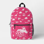 Dinosaur Pink thème imprimé sac à dos (Recto)