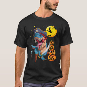 Dinosaur Pirate Mannen Boys Kinder Halloween T Rex T-shirt