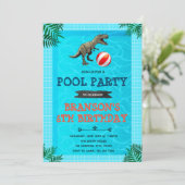 Dinosaur piscine thème de soirée invitation (Debout devant)