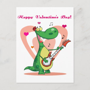 Dinosaur Playing Guitar Briefkaart