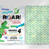 Dinosaur Pool Party Anniversaire Invitation