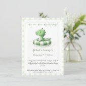 Dinosaur Pool Party Anniversaire Invitation (Debout devant)