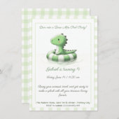 Dinosaur Pool Party Birthday Uitnodiging (Voorkant / Achterkant)