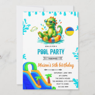 Dinosaur pool uitnodiging