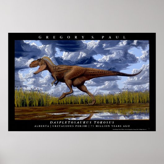 Dinosaur Poster Daspletosaurus Greg Paul (Voorkant)