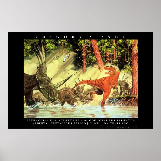 Dinosaur Poster Styracosaurs Gorgosaurus Greg Paul (Devant)