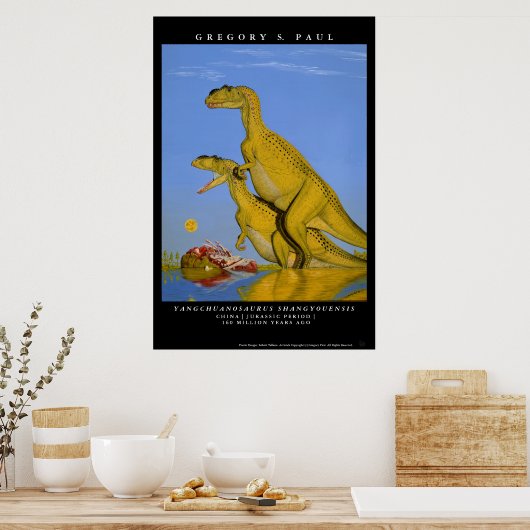 Dinosaur Poster Yangchuanosaurus Greg Paul (Keuken)