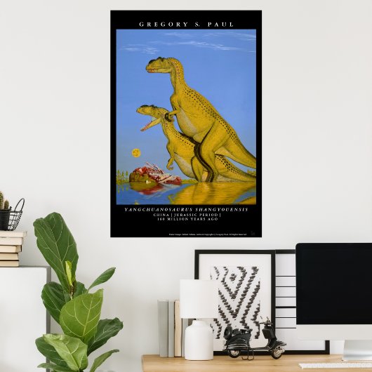 Dinosaur Poster Yangchuanosaurus Greg Paul (Thuiskantoor)