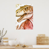 Dinosaur Posters for Kid's Room Wall Poster (Cuisine)