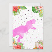 Dinosaur premier anniversaire Invitation fille (Dos)